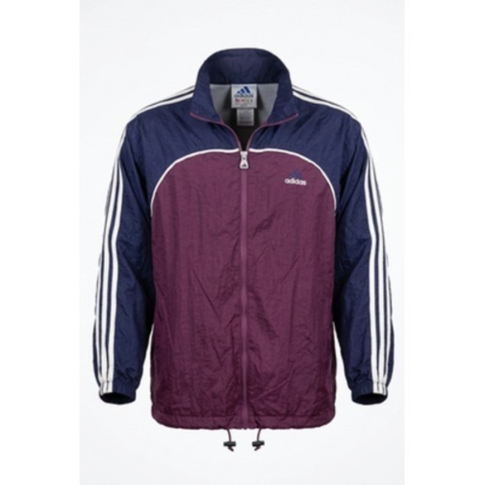 VTG Adidas Windbreaker Jacket Men S Purple Navy 3 Stripe Full Zip Track Running